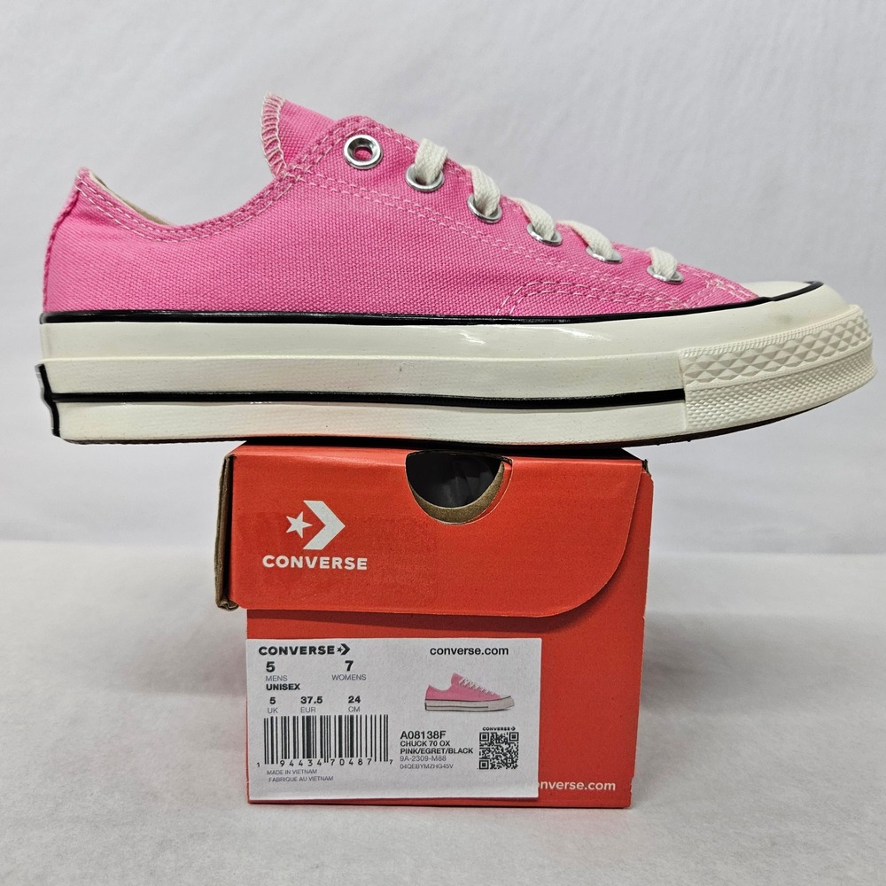 Converse Chuck 70‎ Oxford Shoes A08138F Pink Egret Black Women's Size 7 - Picture 2 of 9